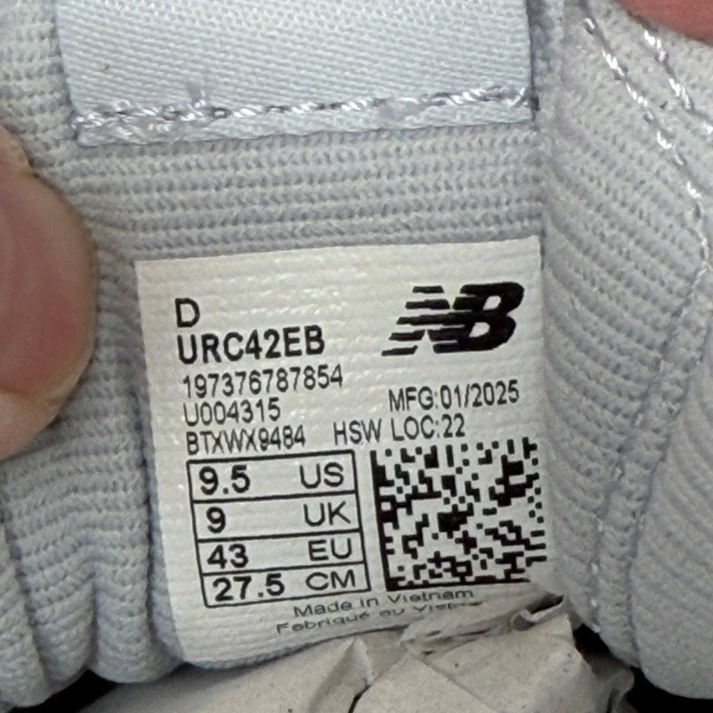 New Balance RC42 Grey White Suede Gum Sole‎ Sneakers Mens 9.5 Womens 11 NWOT